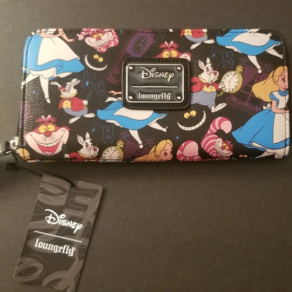 Loungefly Handbags - New Rare Vaulted Disney Loungefly Alice AOP Wallet